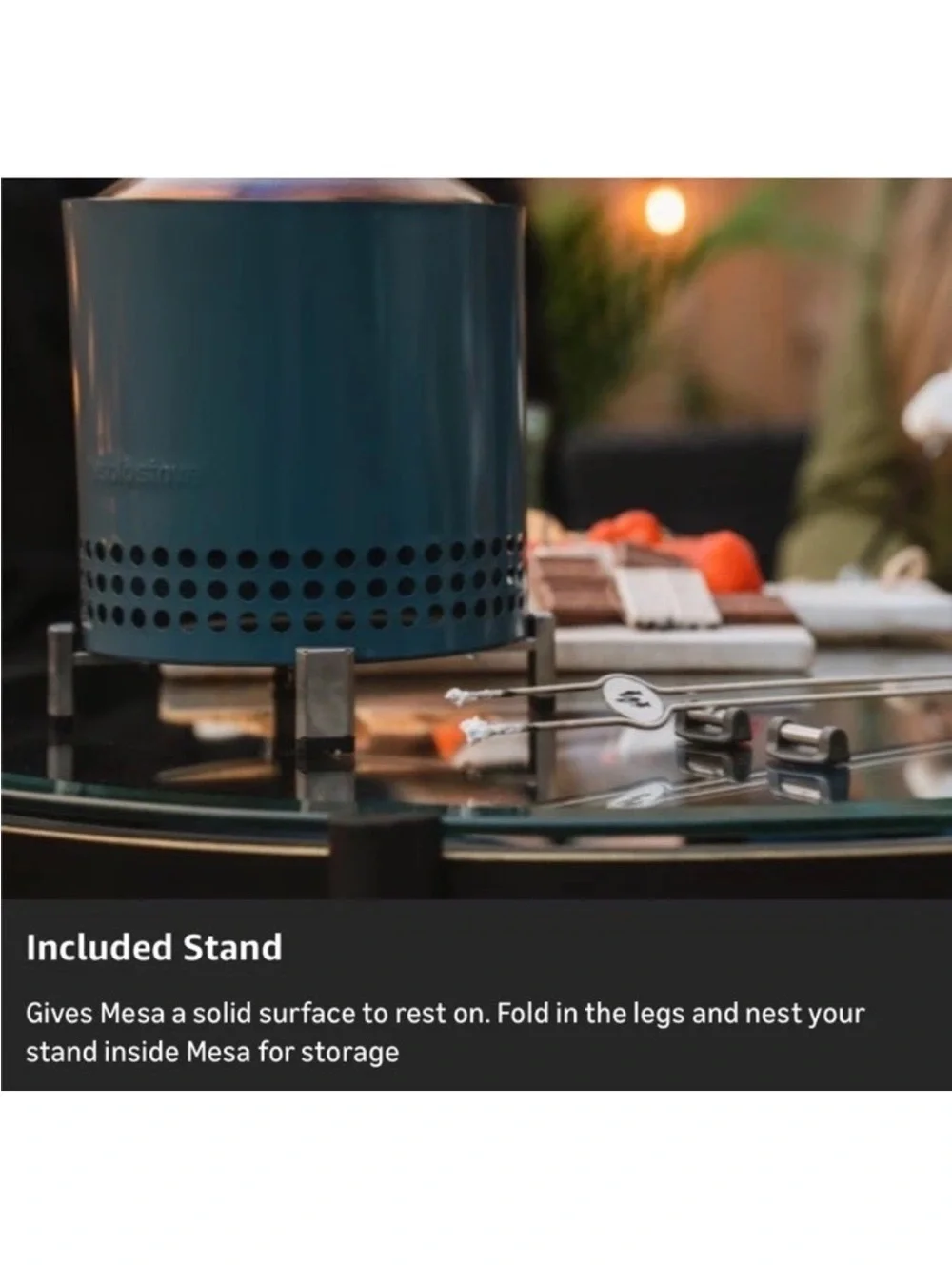 Solo Stove | Mesa XL Gunmetal Metallic Stainless Steel Table Top Fire Pit